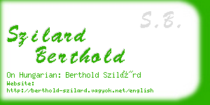 szilard berthold business card